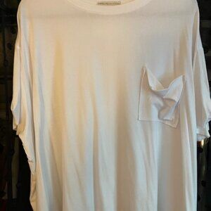 Zenana Oversized Ribbed Round Neck Short Sleeve Pocket Tee